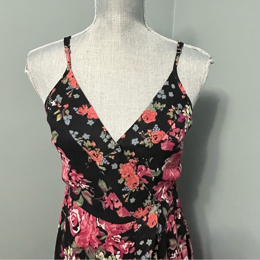 BAND OF GYPSIES Anthropology floral wrap dress sleeveless size small garden girl - Picture 2 of 11